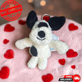 Jellycat Puppy Dog Plush Keyring – Adorable Black White Bag Charm Toy