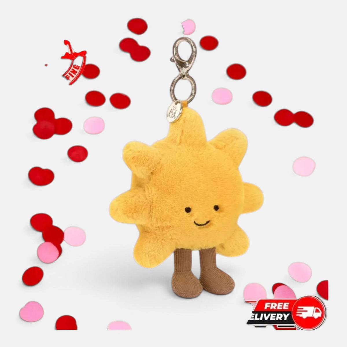 Amuseables Sun Bag Charm Jellycat Plush Keychain Sunny Accessory Gift